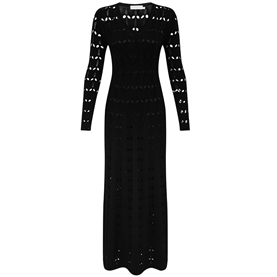Zimmermann Rhiannon Pointelle Maxi Kjole, Sort 